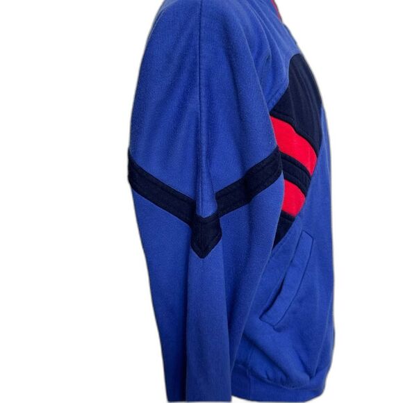 Retro 90s Athco Blue Red Black Colorblock Full Zip Sweatshirt - Men L - Picture 3 of 6